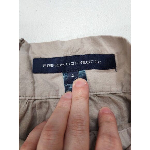 French Connection Womens 6 Light Gray Ruffled Bottom Circle Skirt - Picture 3 of 4